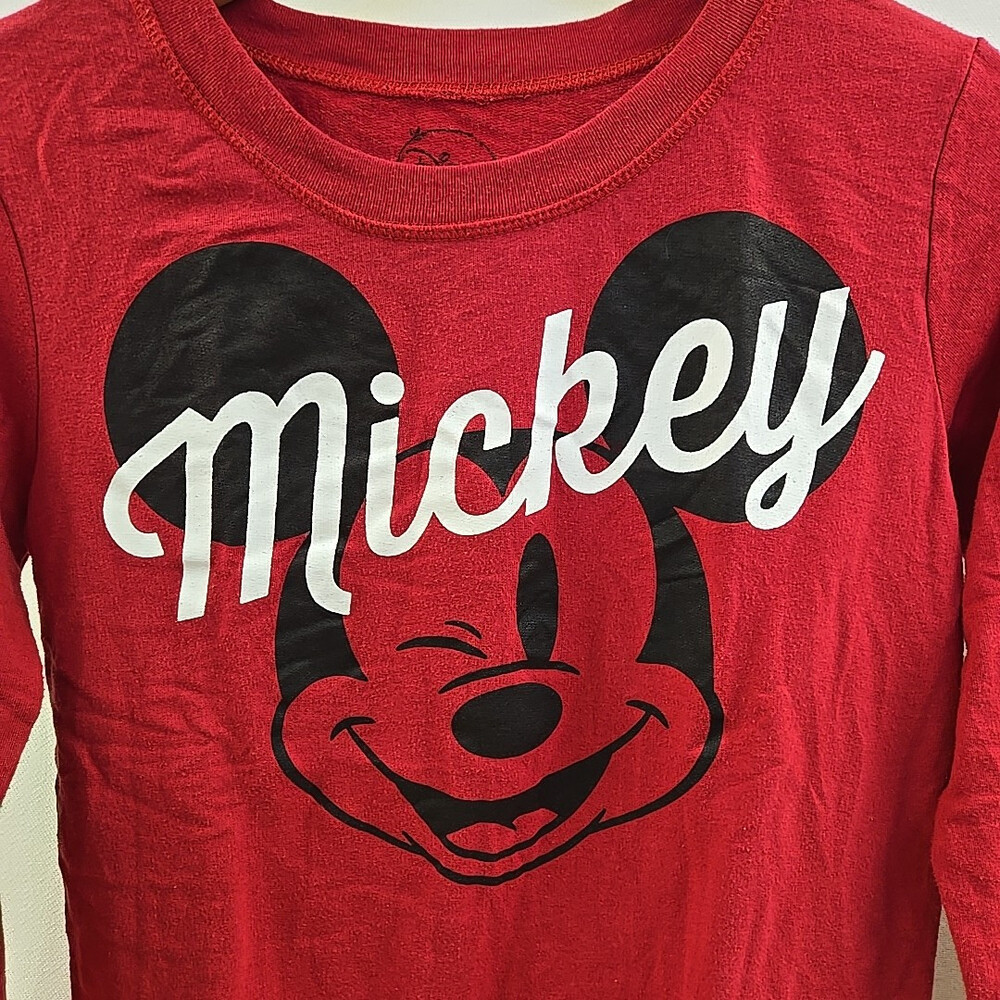 Disney Longsleeve T Shirt Mickey Mouse Red Juniors Small